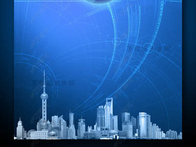 科技进步和谐发展上海外滩陆家嘴背景图片